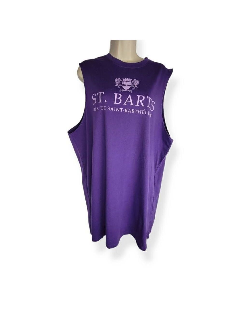 Isaac Morris St Barts Purple Sleeveless T-Shirt Dress Medium